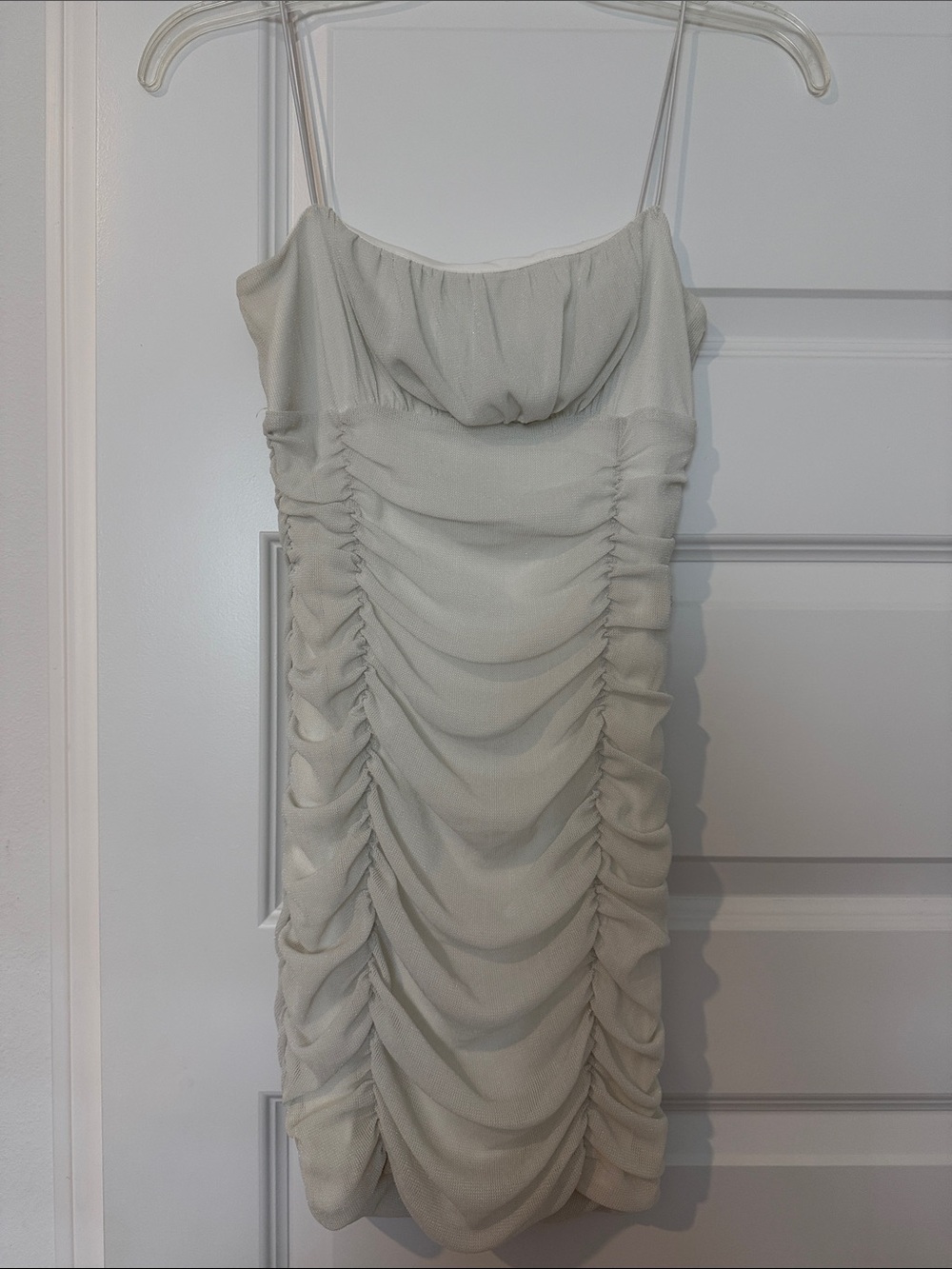 Hello Molly Ivory Ruched Mini Slip Dress